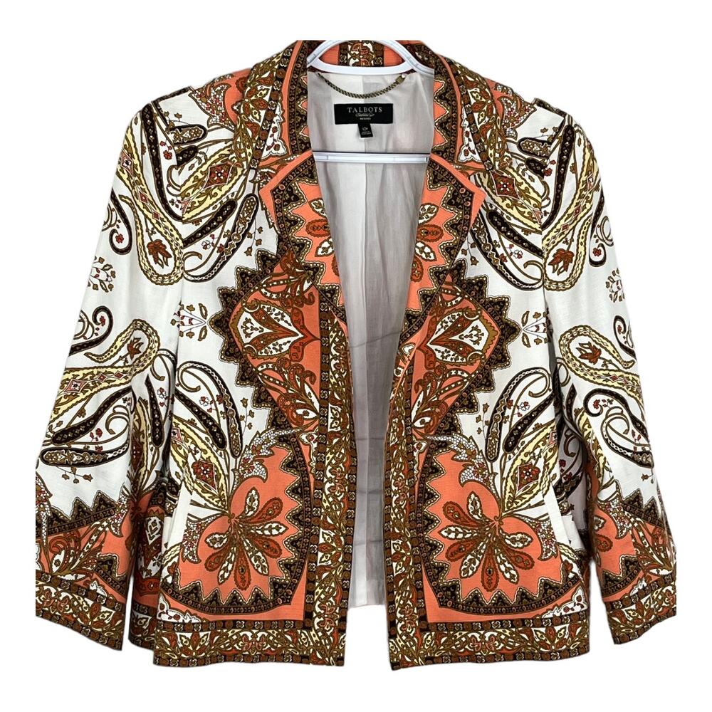Talbots Paisley Fall Colors Jacket Women's 12P Petite